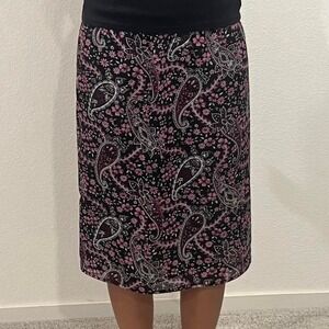 Studio petite paisley vintage early 2000s  midi skirt size petite small